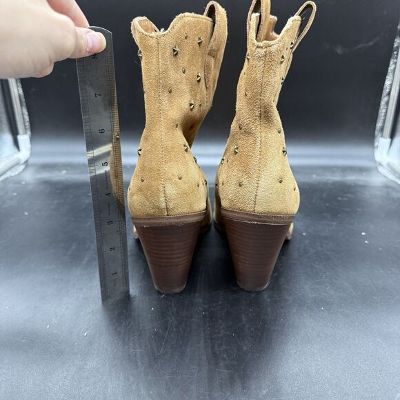 Limelight womens Dallas brown studded suede ankle bootie size 9 western boho - Picture 4 of 7